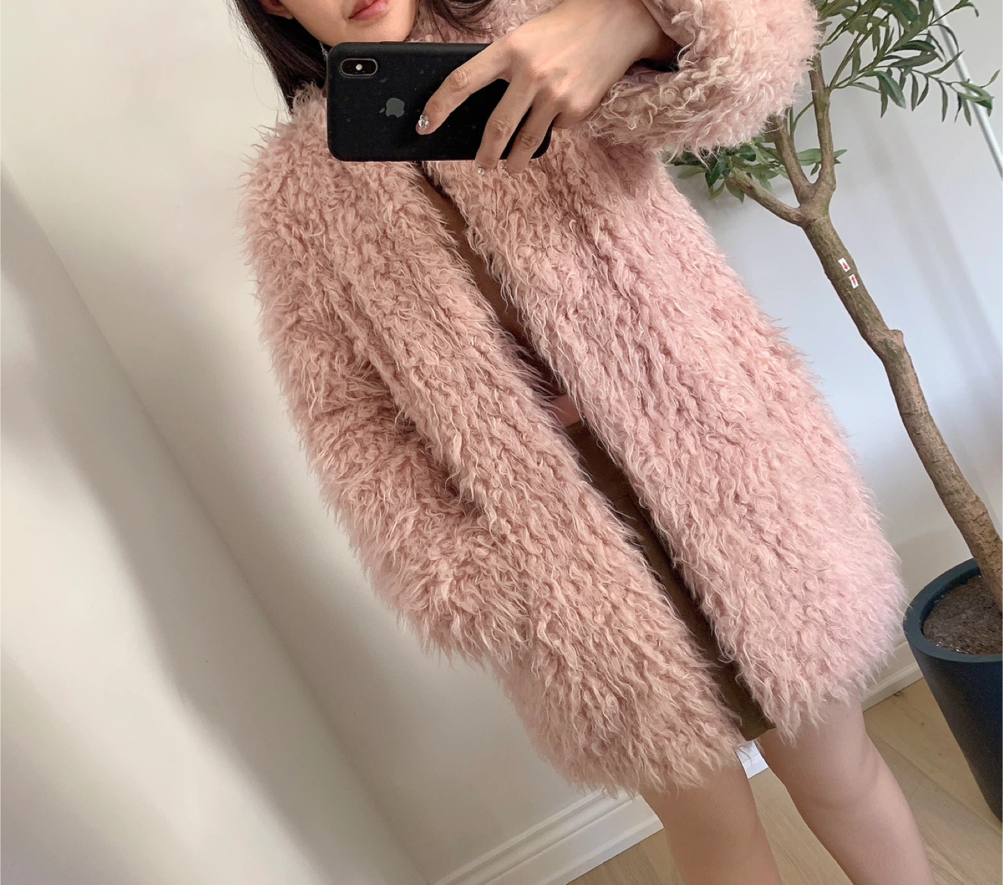 MOUSSY Smoky Pink Faux Fur Coat Size 2 - photo 5