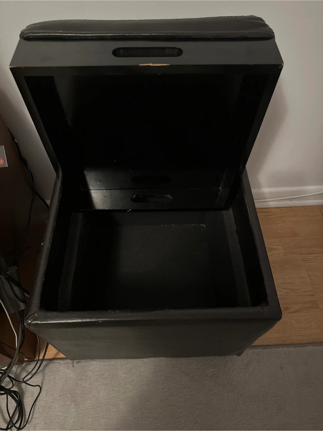 Black Storage Ottoman - photo 2