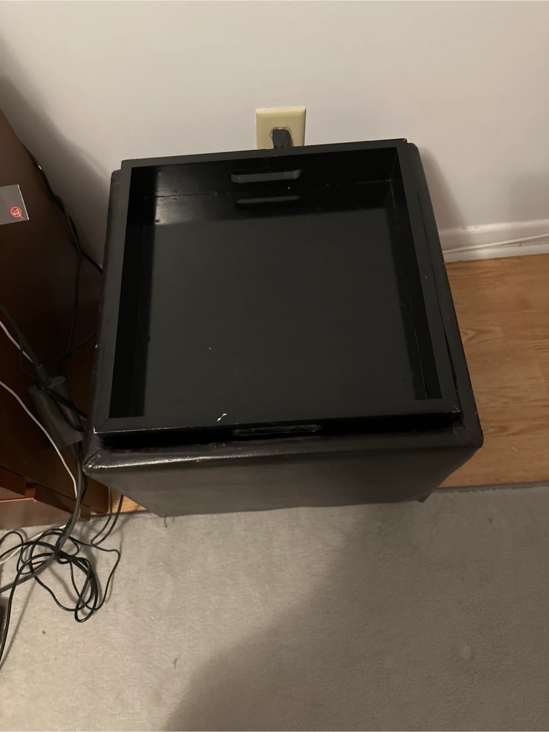 Black Storage Ottoman - photo 3