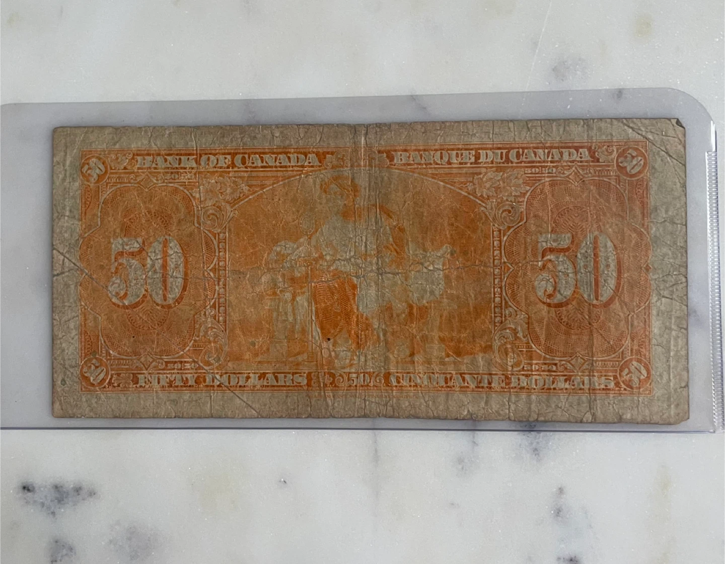 Vintage 1937 $50 Note B/H Prefix - photo 2