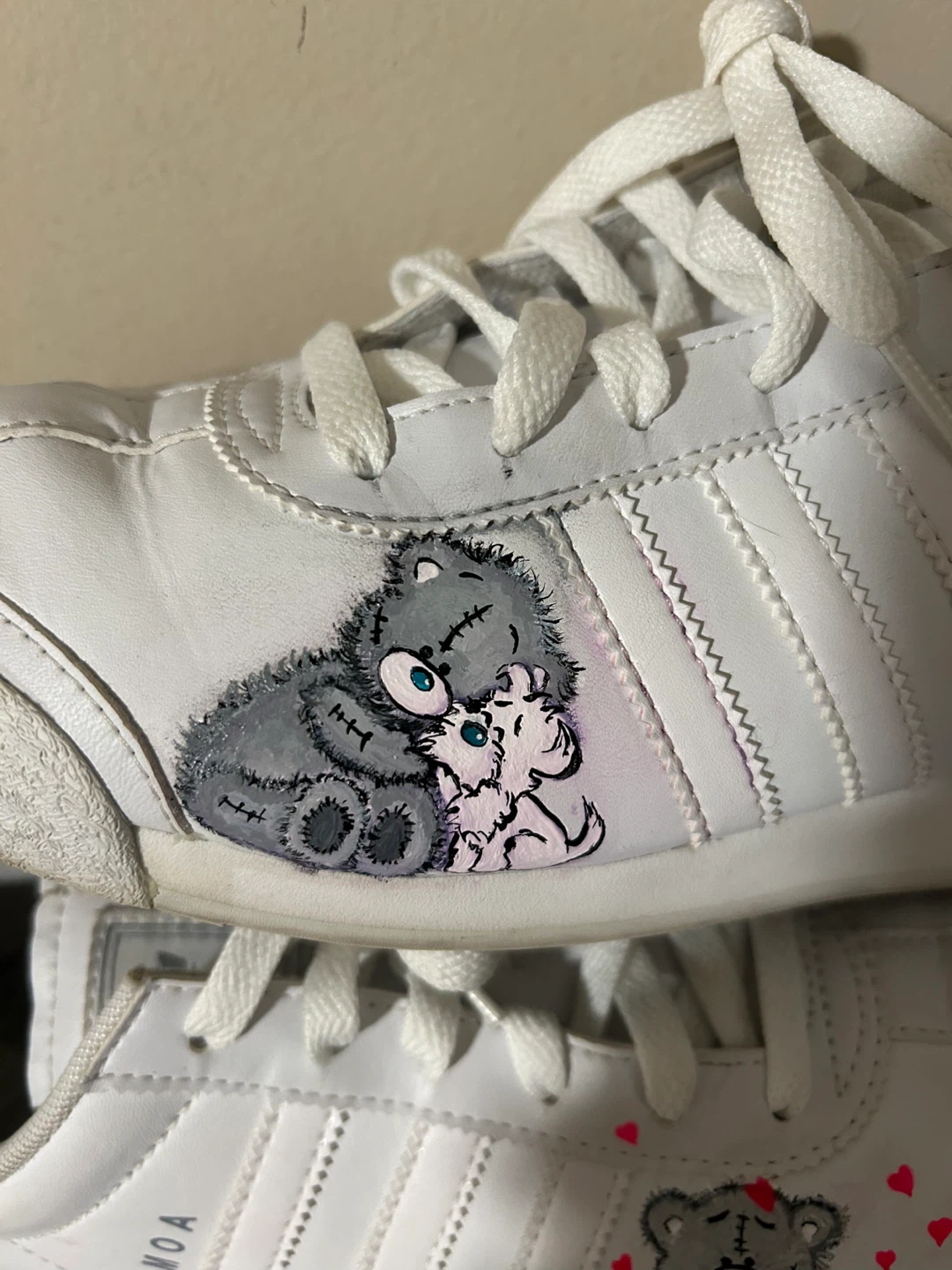 Adidas Samoa White Sneakers custom Teddy bears 6,5 - photo 3
