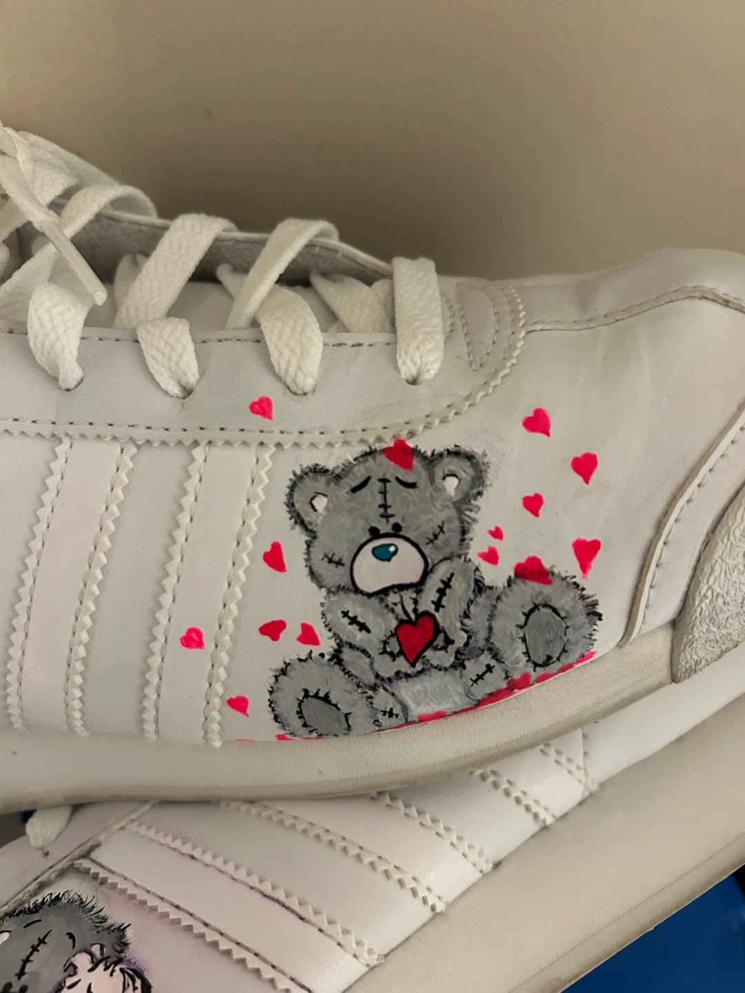 Adidas Samoa White Sneakers custom Teddy bears 6,5 - photo 2