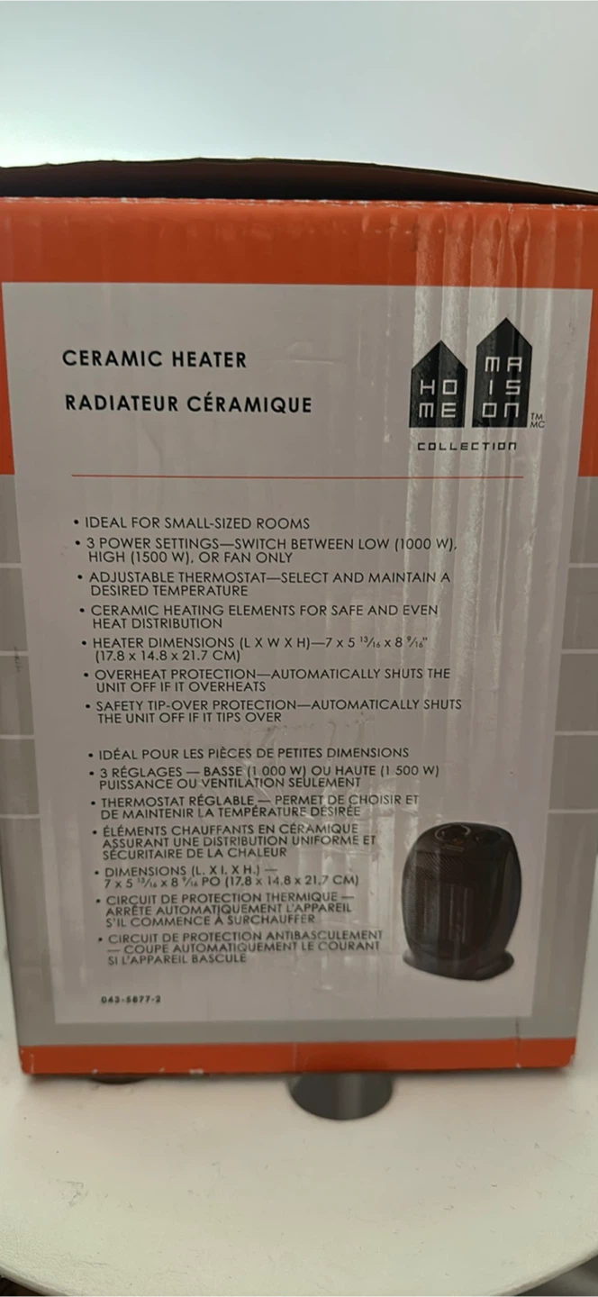 Maison Home Collection Ceramic Heater - New in Box - photo 3