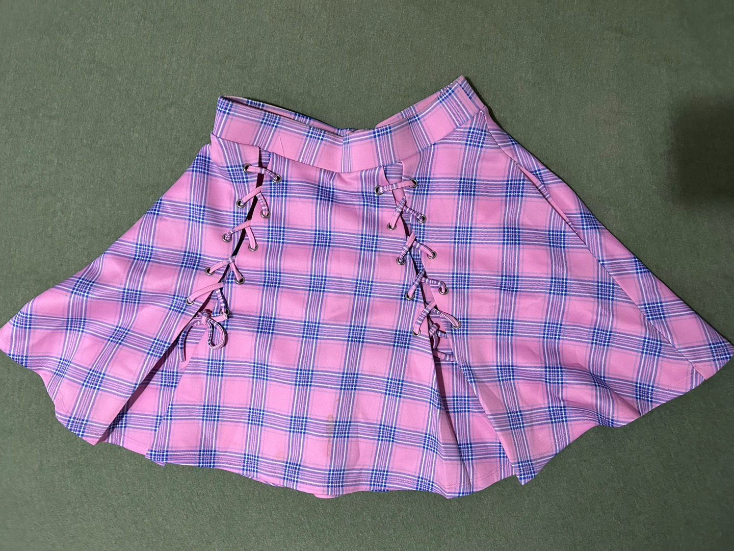 Hot Topic - Pink Plaid Mini Skirt