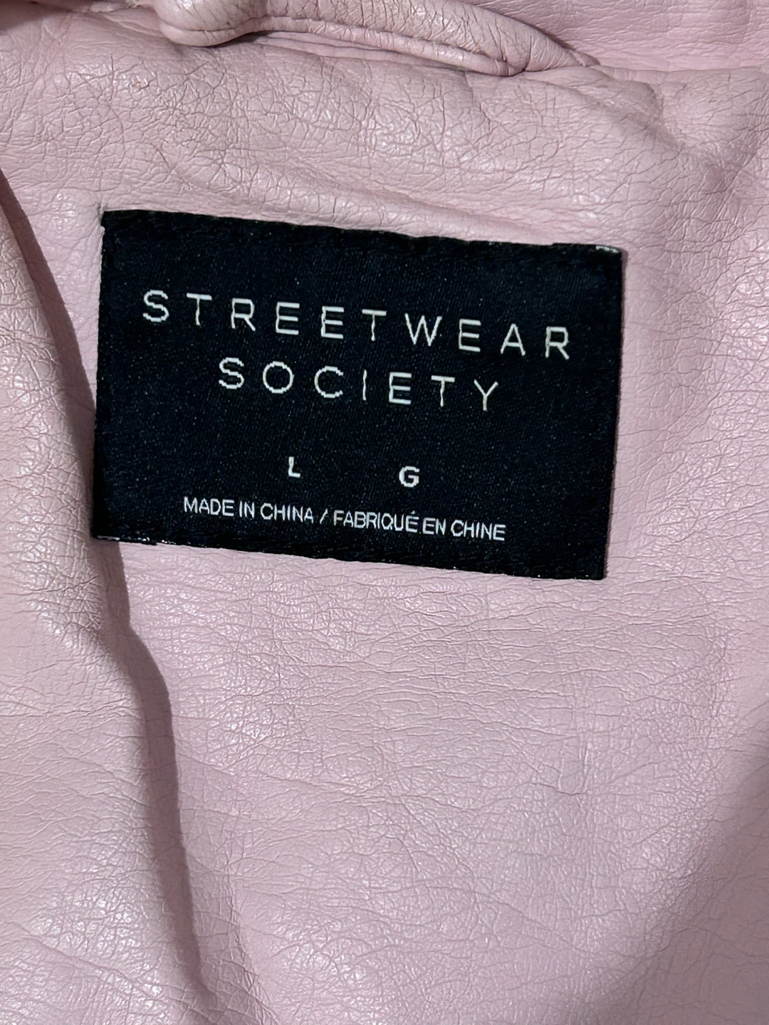 Streetwear Society Pink Faux Leather Jacket - Size L - photo 4