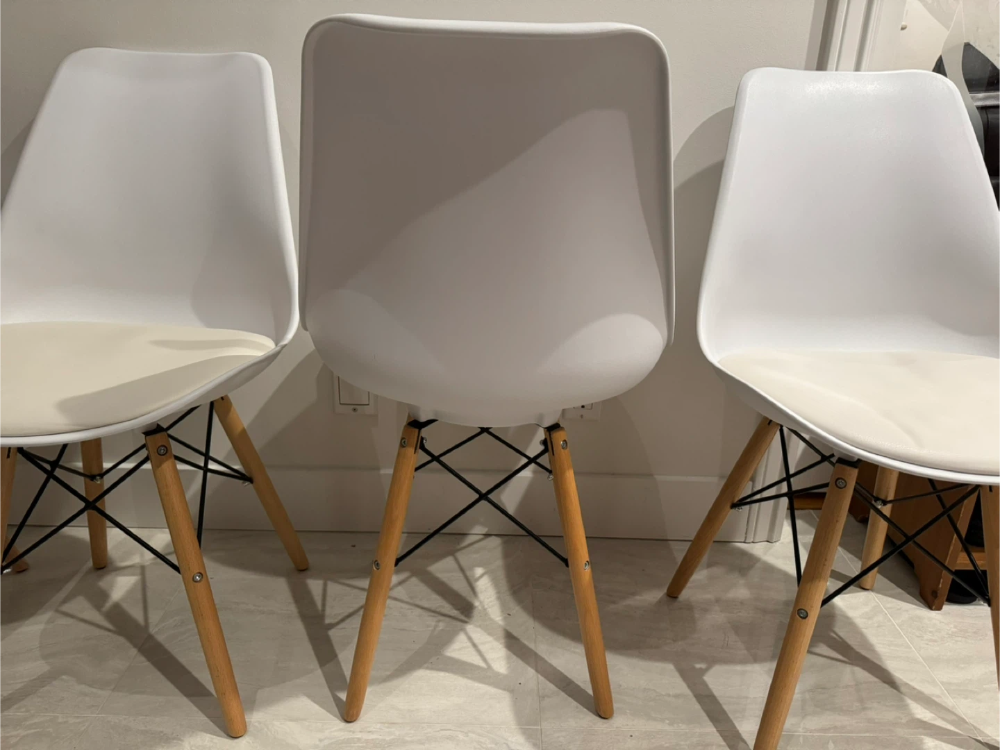 Eames Style White Dining Chairs - Set of 6 - photo 3