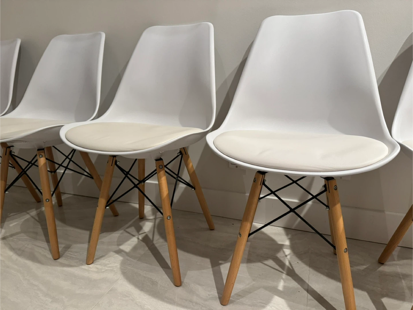 Eames Style White Dining Chairs - Set of 6 - photo 2