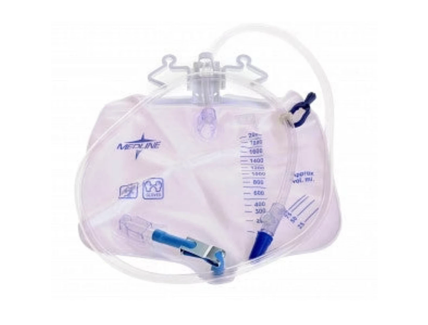 Urine collecting bag 2000ml with anti reflux metal