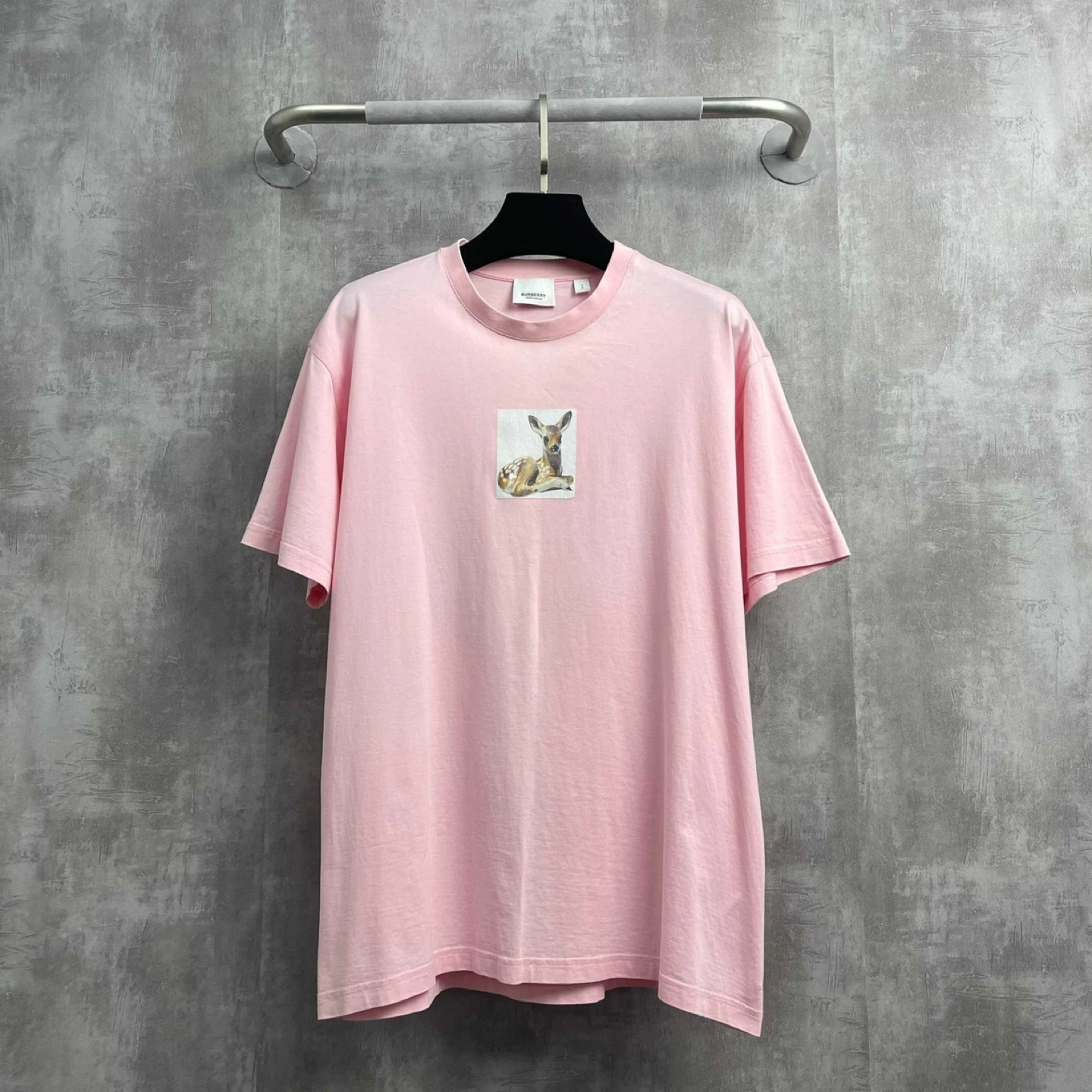 Burberry Pink Deer Graphic T-Shirt - Size M
