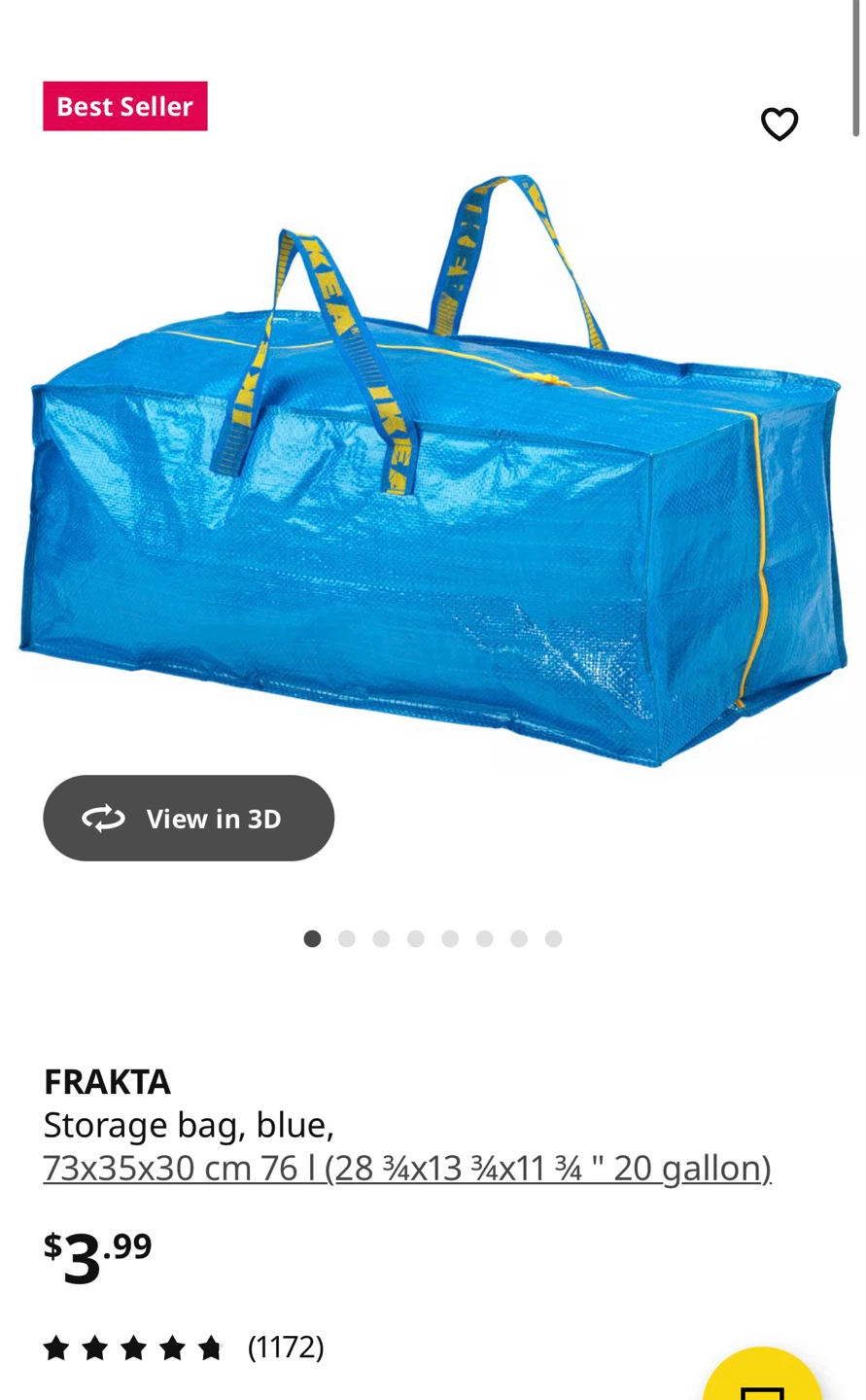 IKEA FRAKTA Blue Storage Bag x2 - photo 2