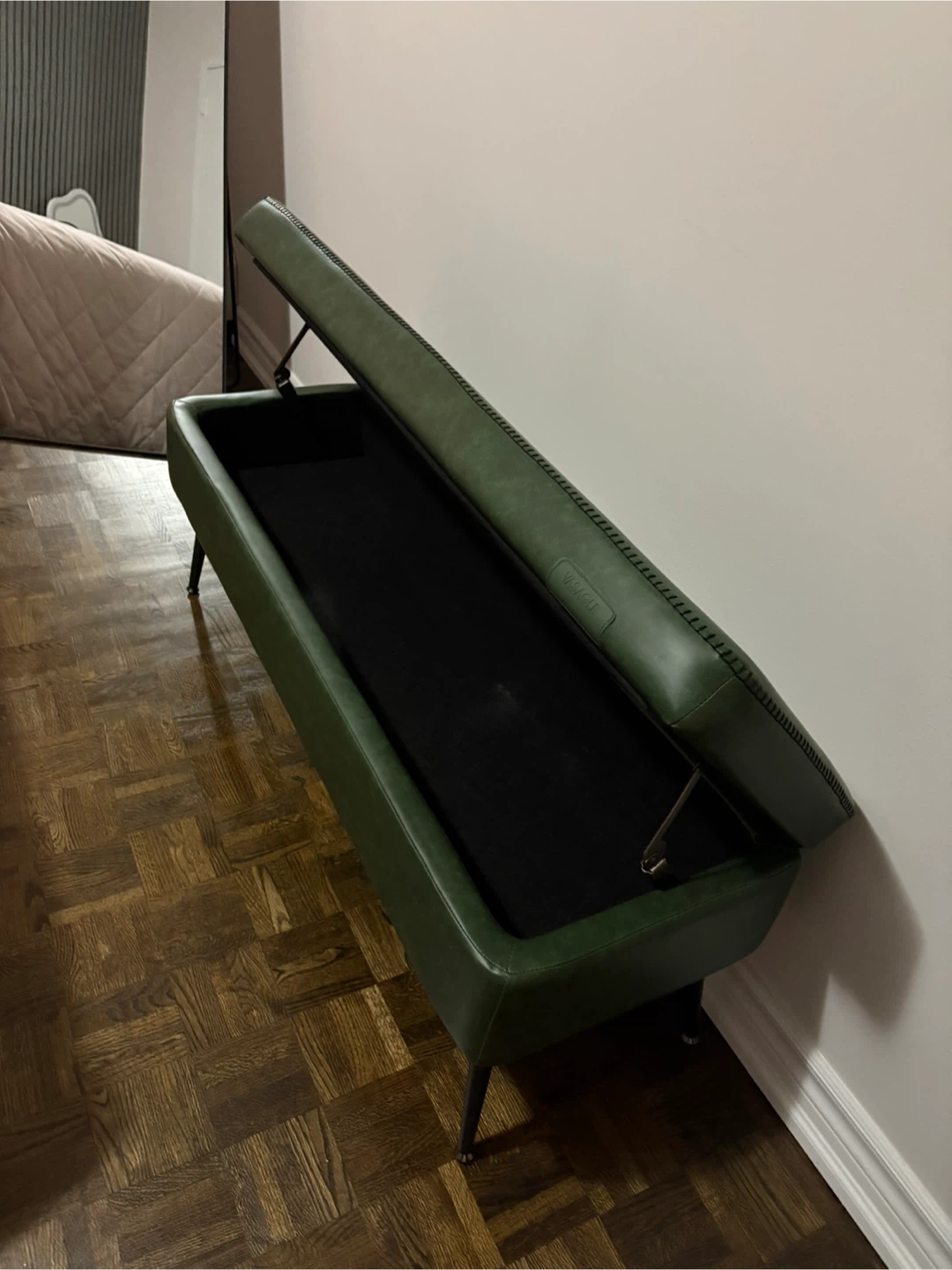 Green Ottoman Storage Bench - 47.2" Wide - photo 5