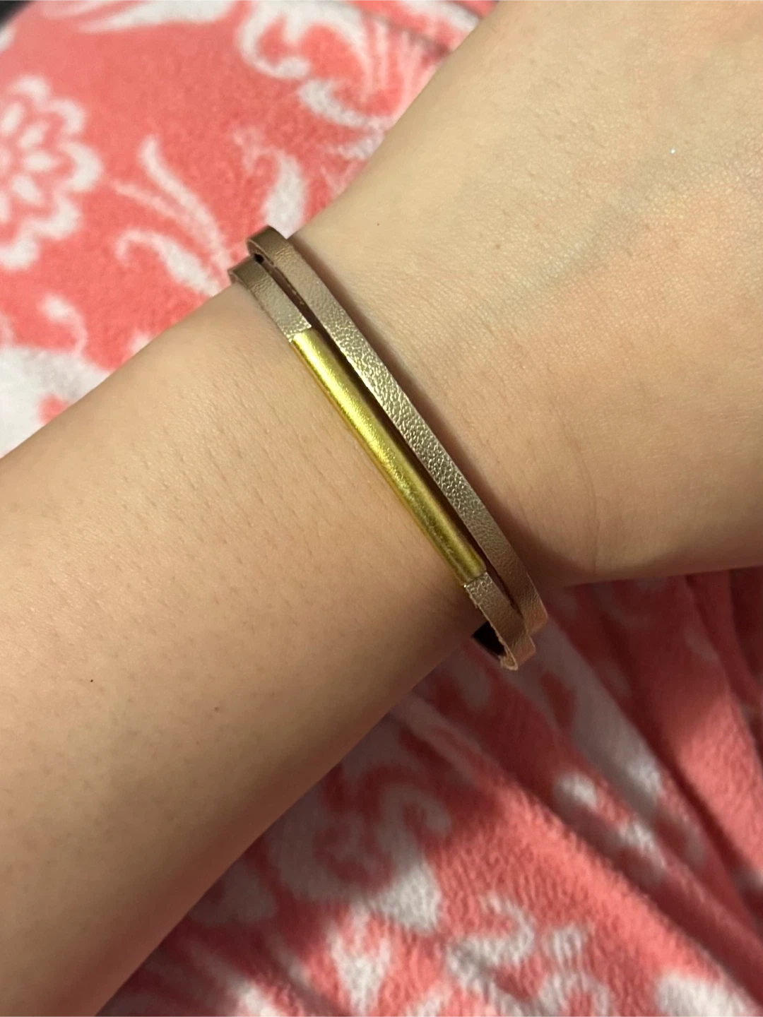 Hollister Gold Leather Bracelet