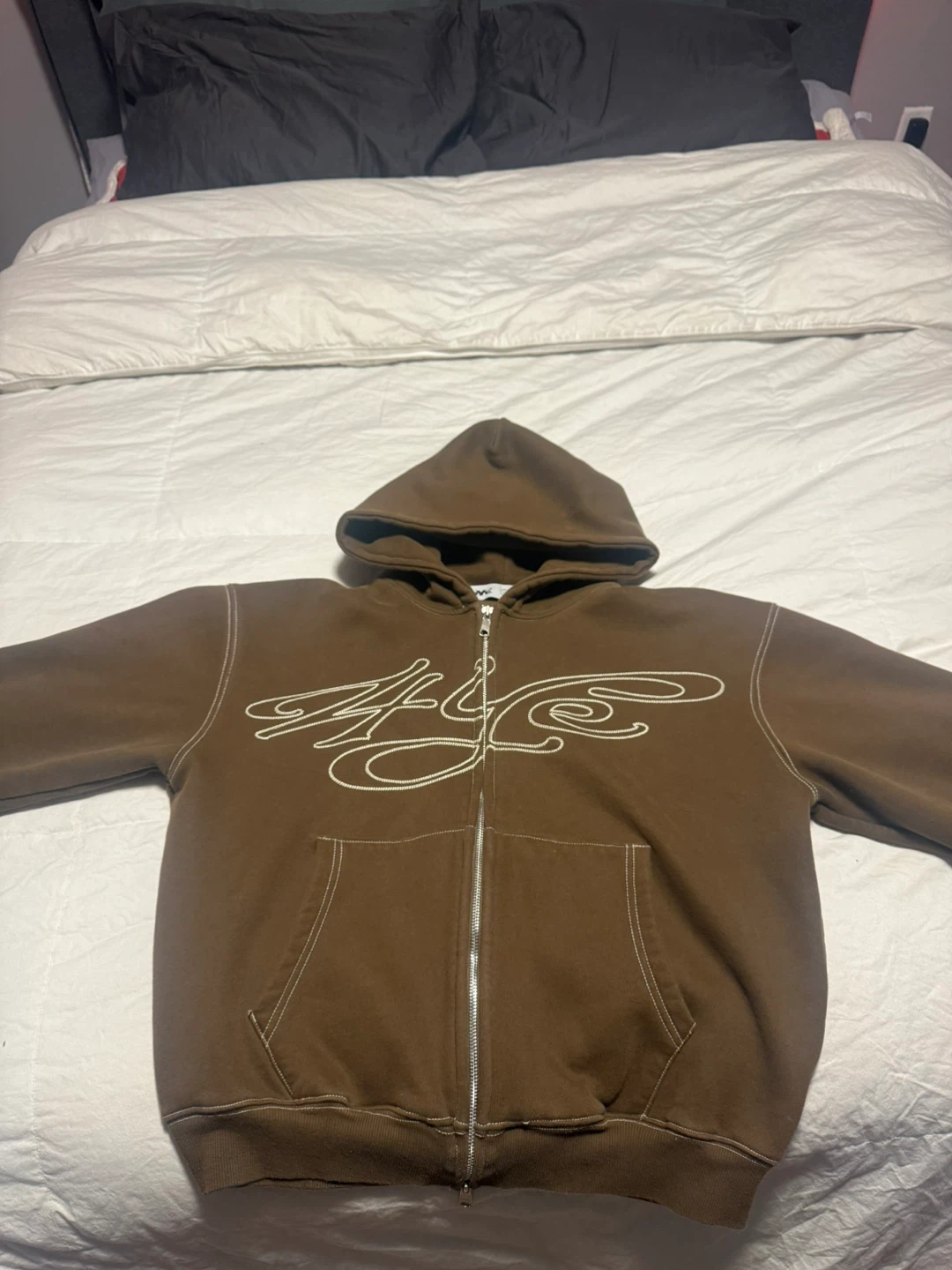 4YE Brown Full Zip Hoodie