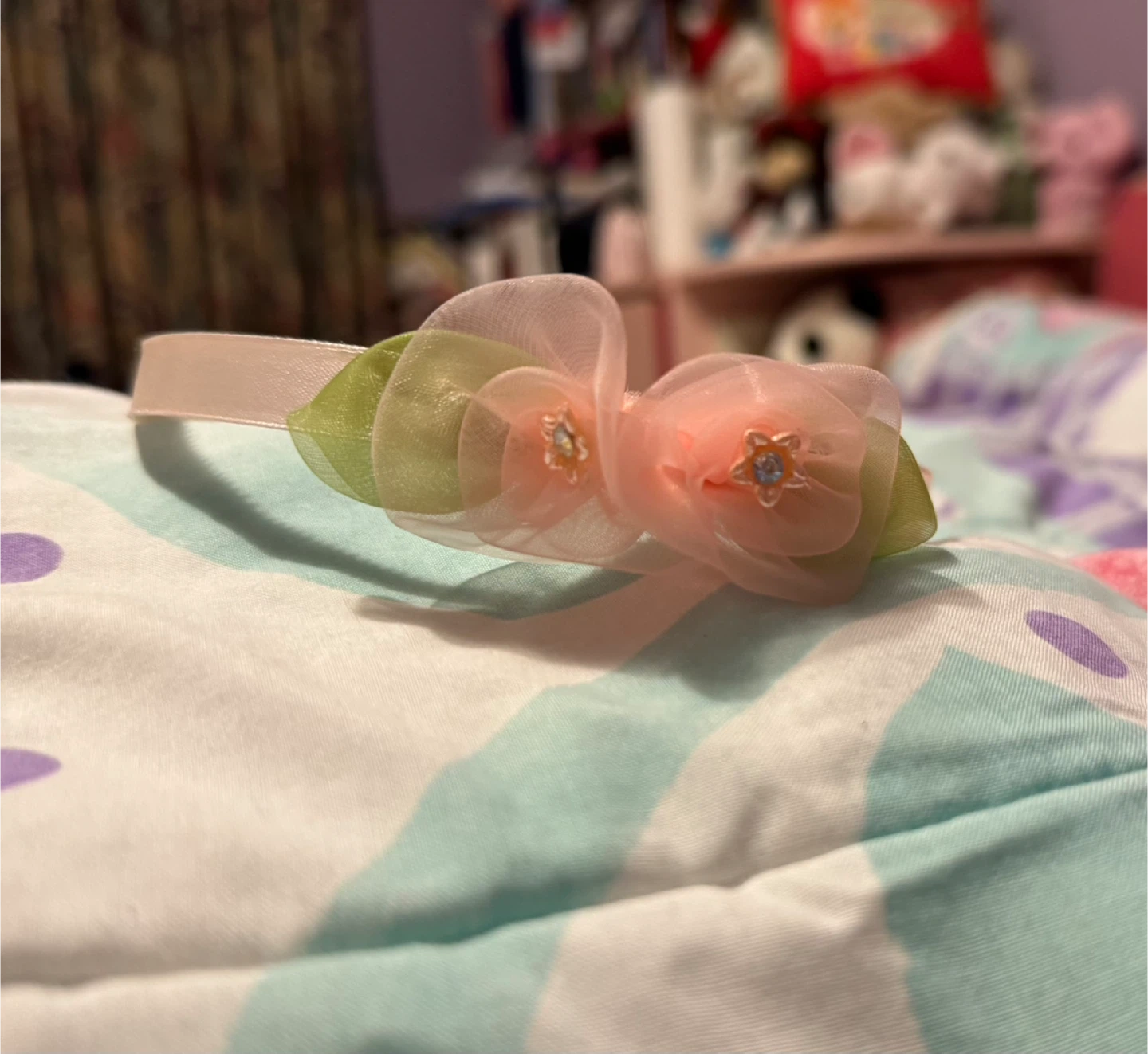 Floral Headband - Pink & Green - photo 2
