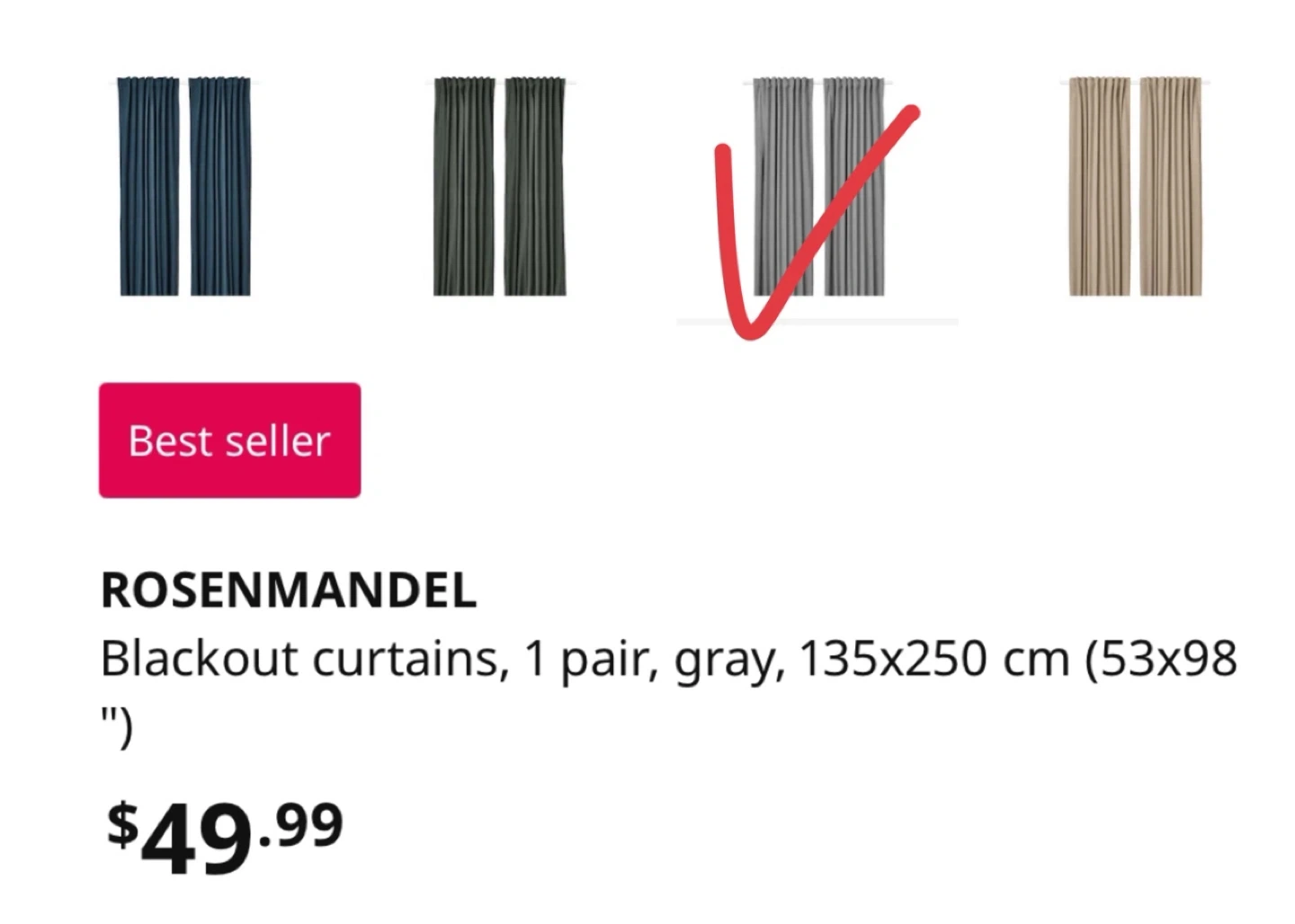 IKEA blackout curtains - great for sleep