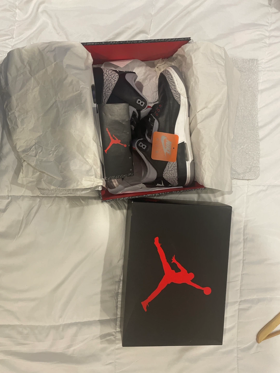 Air Jordan 3 Retro Black/Fire Red Size 10.5