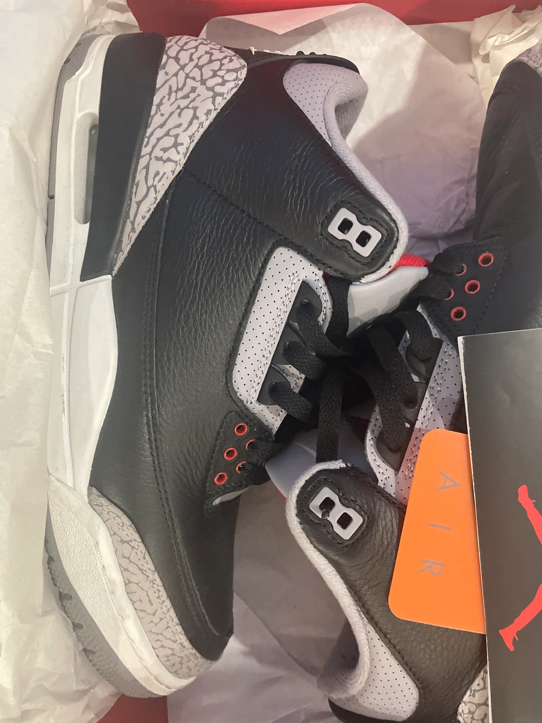 Air Jordan 3 Retro Black/Fire Red Size 10.5 - photo 2