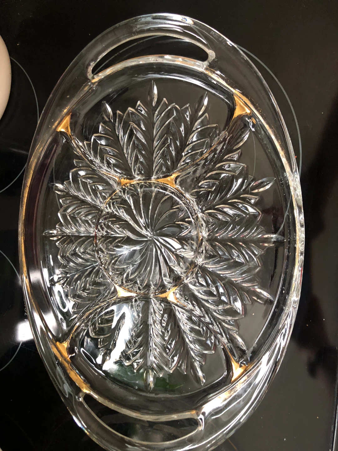 Vintage 1950’s Jeannette Glass Sectioned Relish Serving Tray
