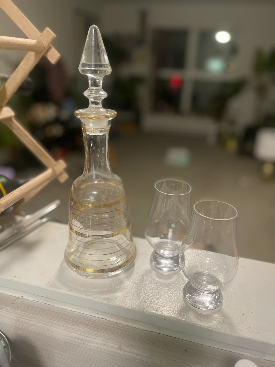 Vintage Whiskey Decanter Set with Glasses