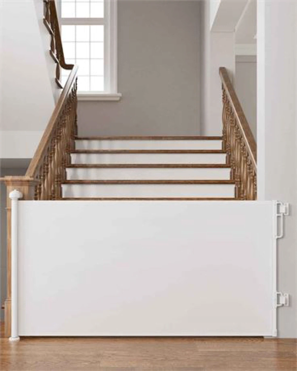 Cumbor 55"x34" Wide Retractable Baby Gate, White