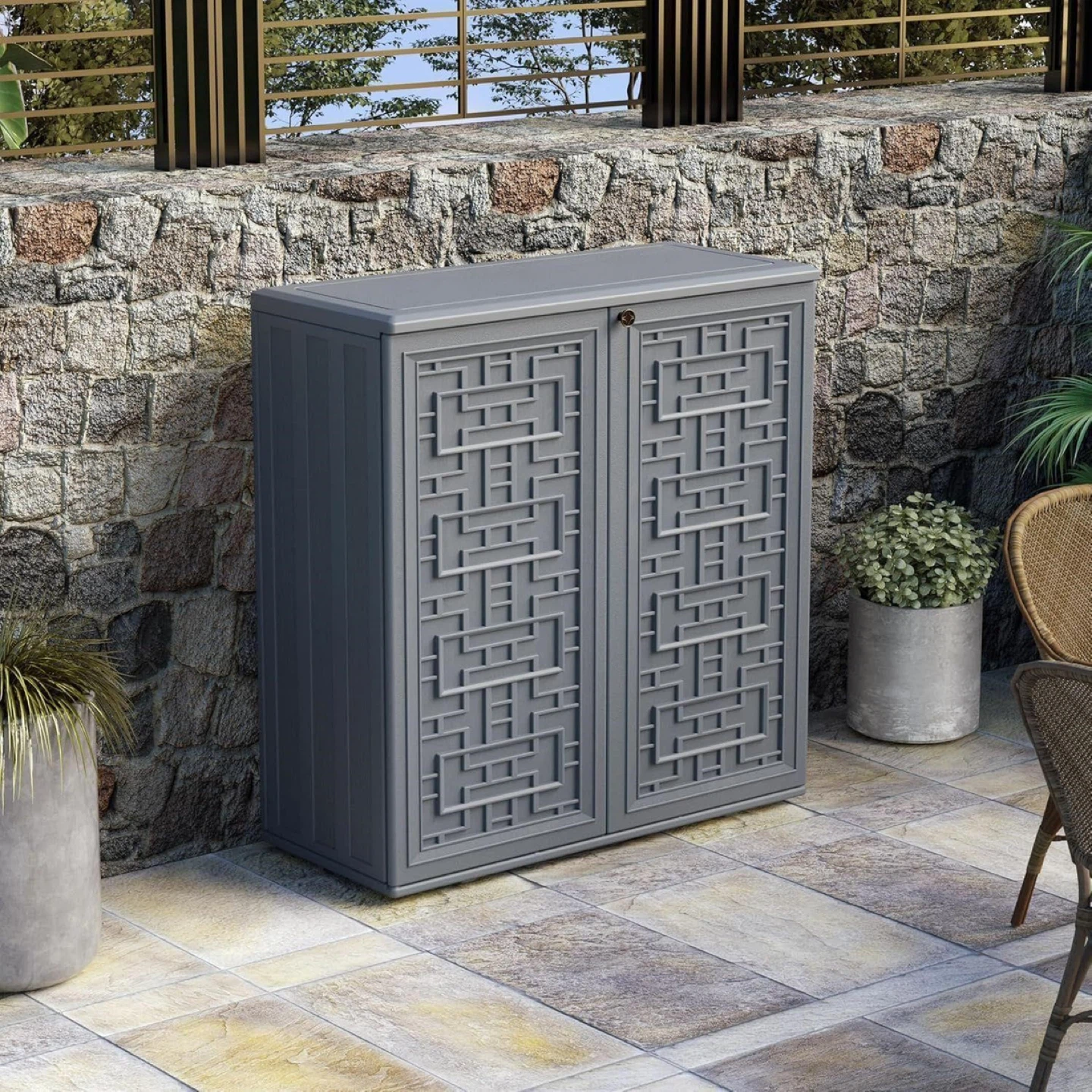 Mrosaa Indoor Outdoor Storage Cabinet