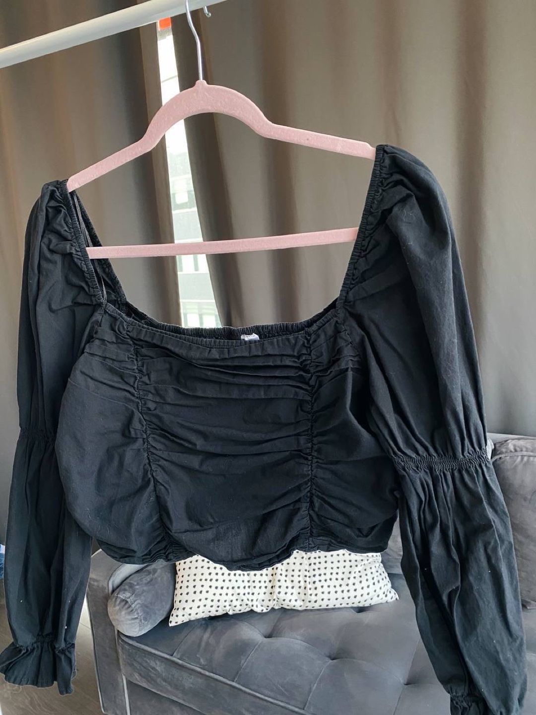 H&M Black Long Sleeve Crop Top - Size L - photo 3