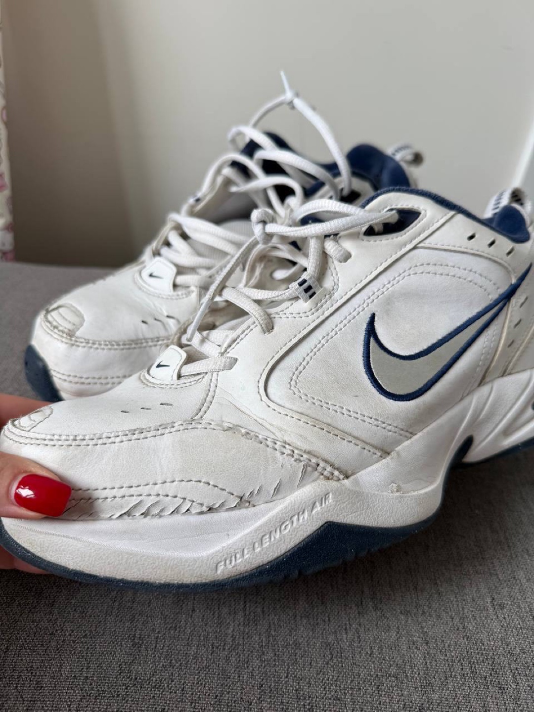 Nike Air Monarch IV White/Navy US 12
