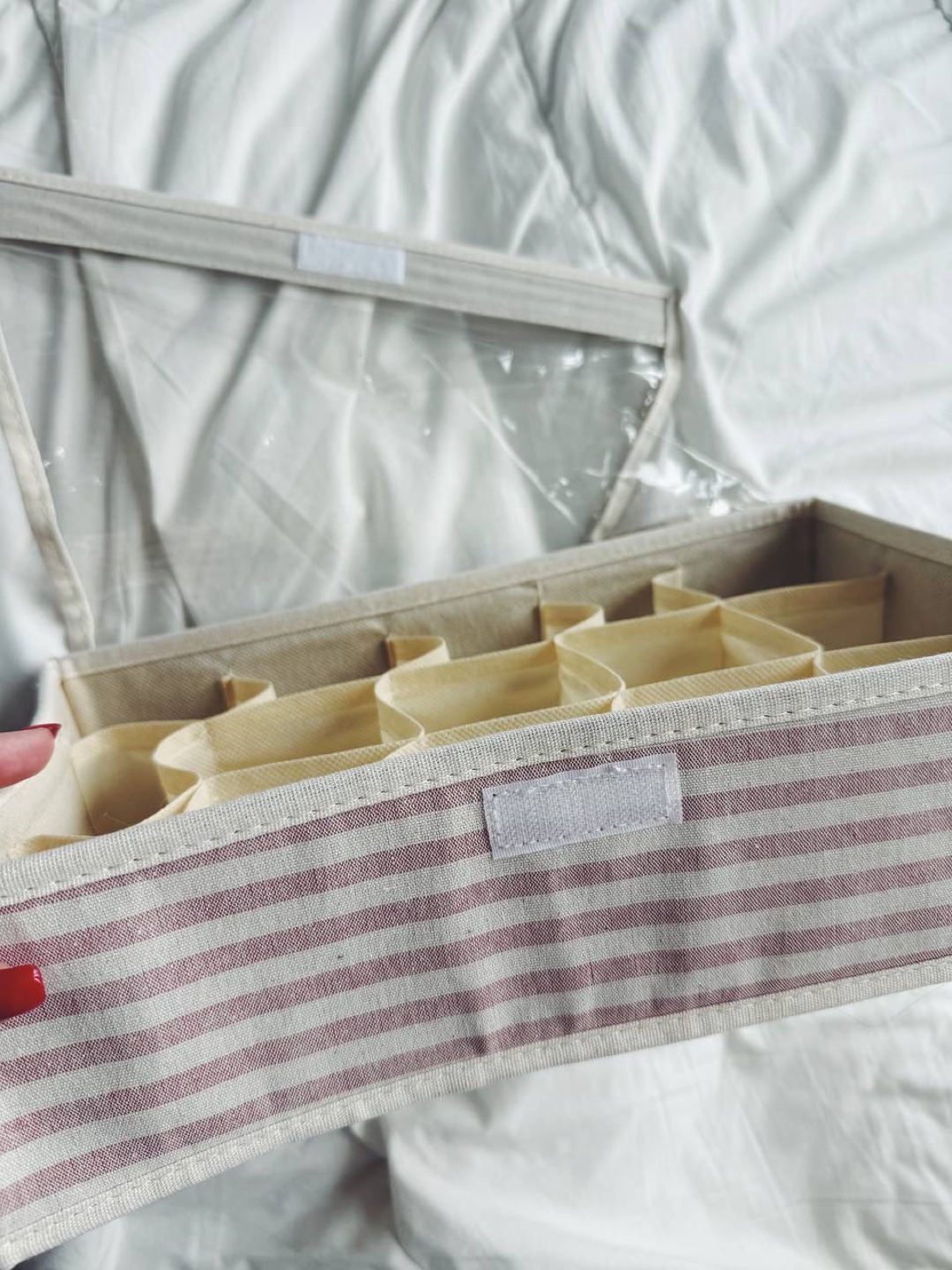 Striped Fabric Storage Box - photo 3