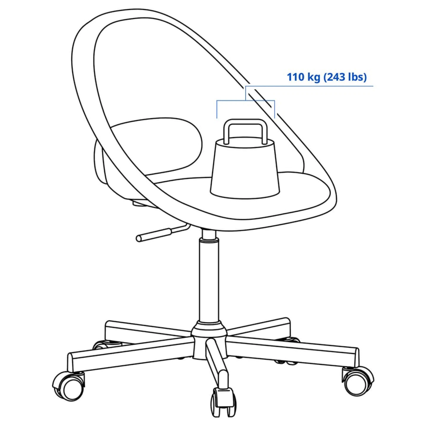 LOBERGET / MALSKÄR Swivel chair, white - photo 4