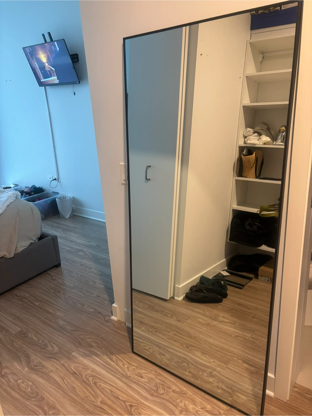 Black Framed Full Length Mirror - photo 2