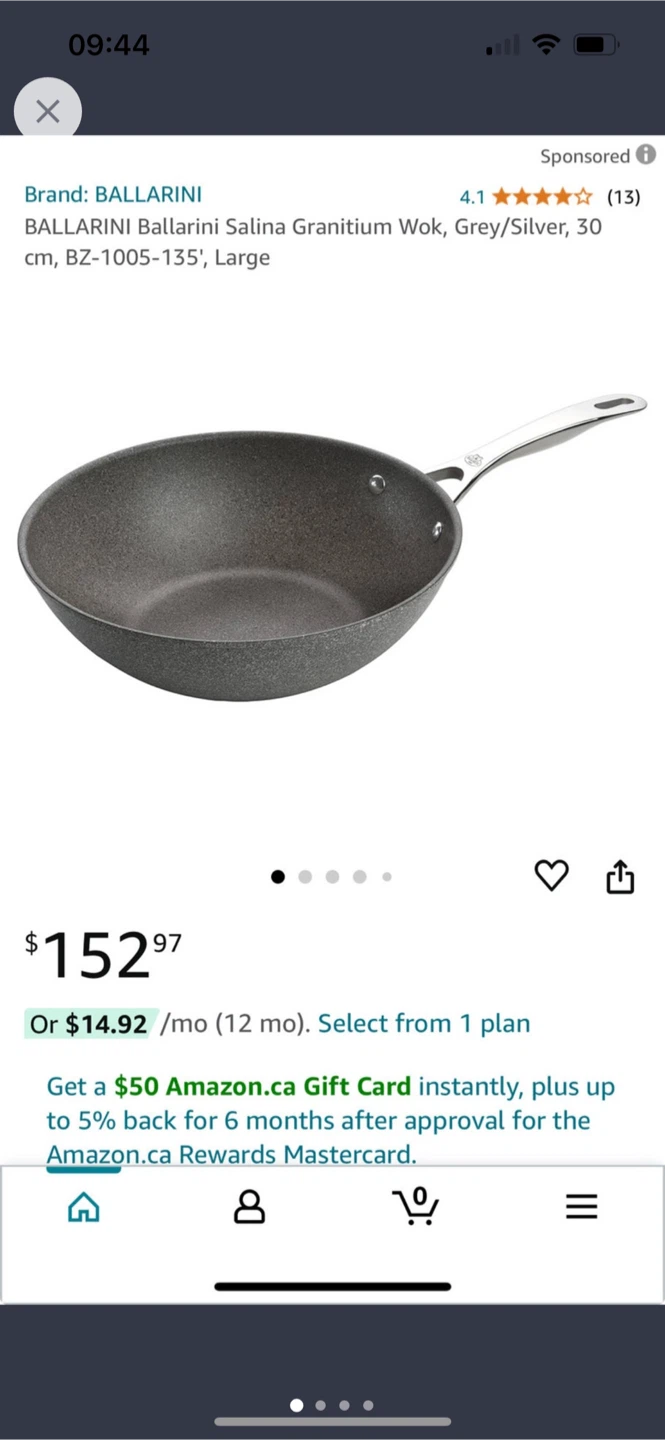 Ballarini Salina Granitium Wok, Grey/Silver, 30cm