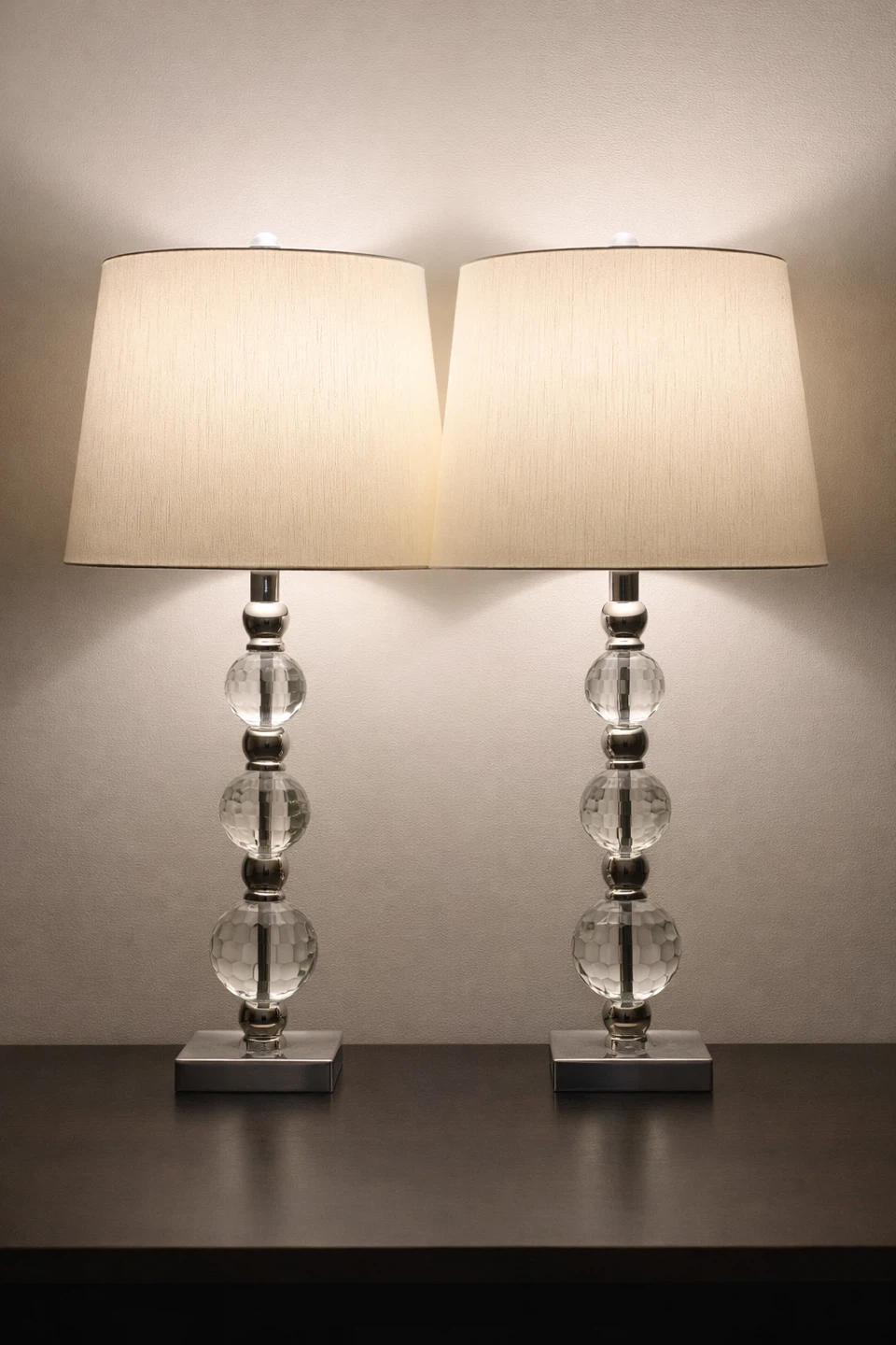 Crystal Ball Table Lamps - Set of 2