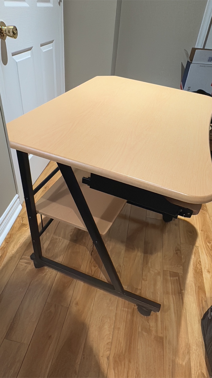 Rolling Desk - Light Wood Top