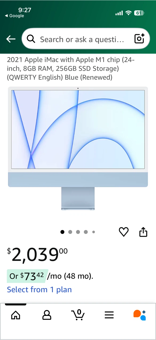 2021 Apple IMAC 24 Inch, Blue. - photo 3