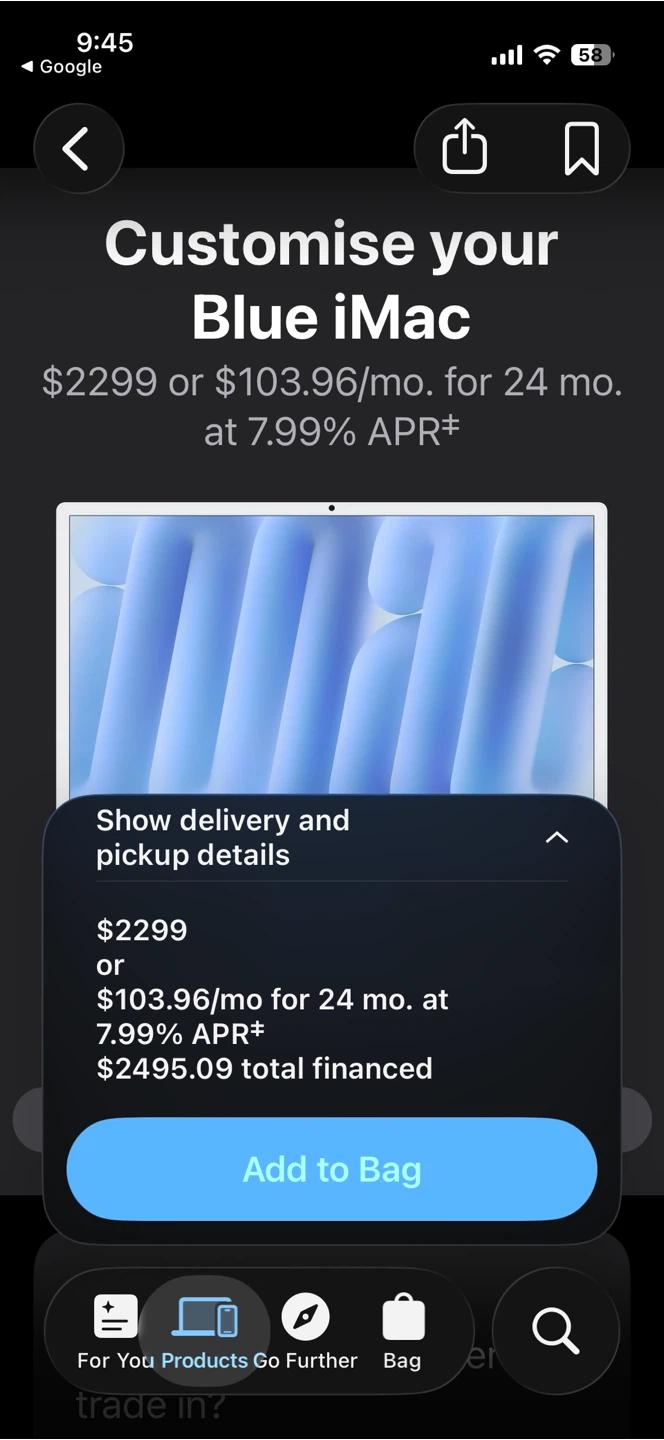 2021 Apple IMAC 24 Inch, Blue.