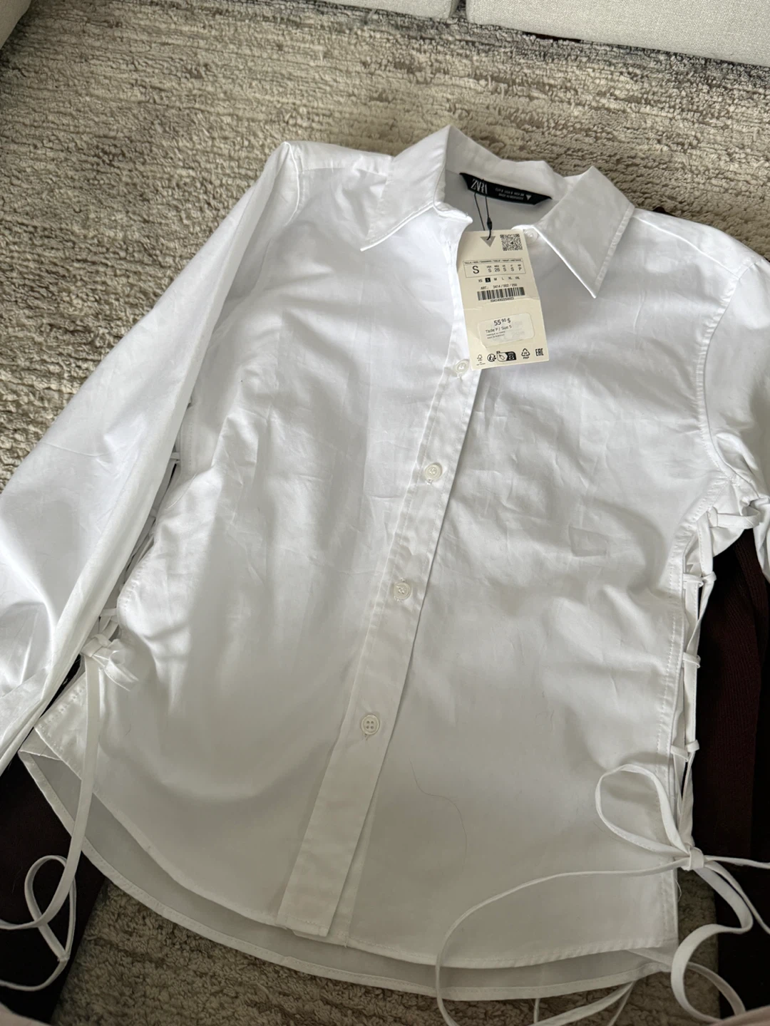 BOGO: Burgundy Knit Jacket & White Shirt - Size S - photo 5