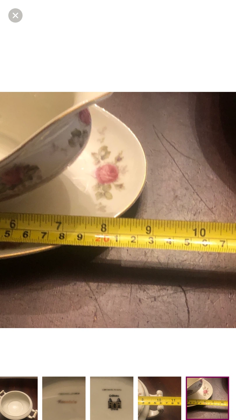 Antique Rose Bowl and Gravy Boat. - photo 4