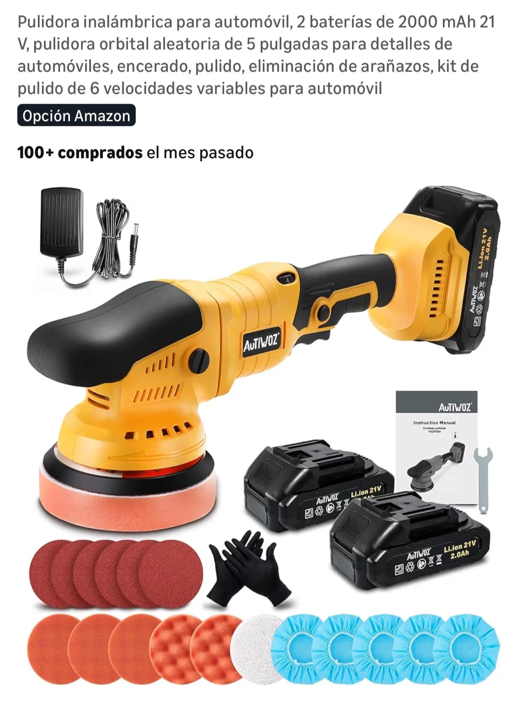 AUTWOZ Cordless DA Car Polisher - Like New!