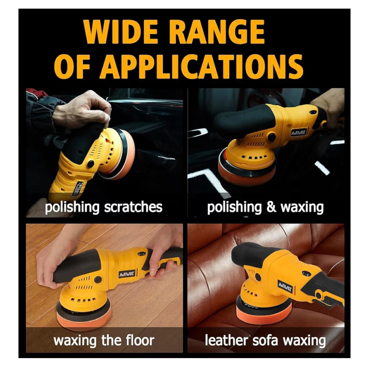 AUTWOZ Cordless DA Car Polisher - Like New! - photo 3