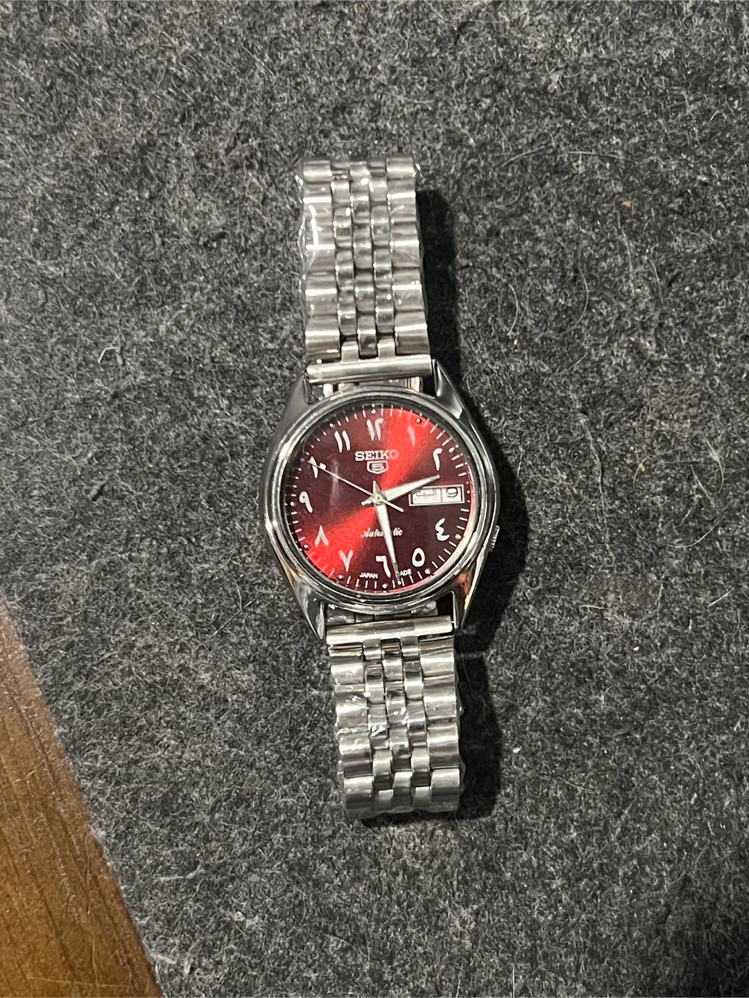 Seiko 5 Automatic Watch - Red Arabic Dial