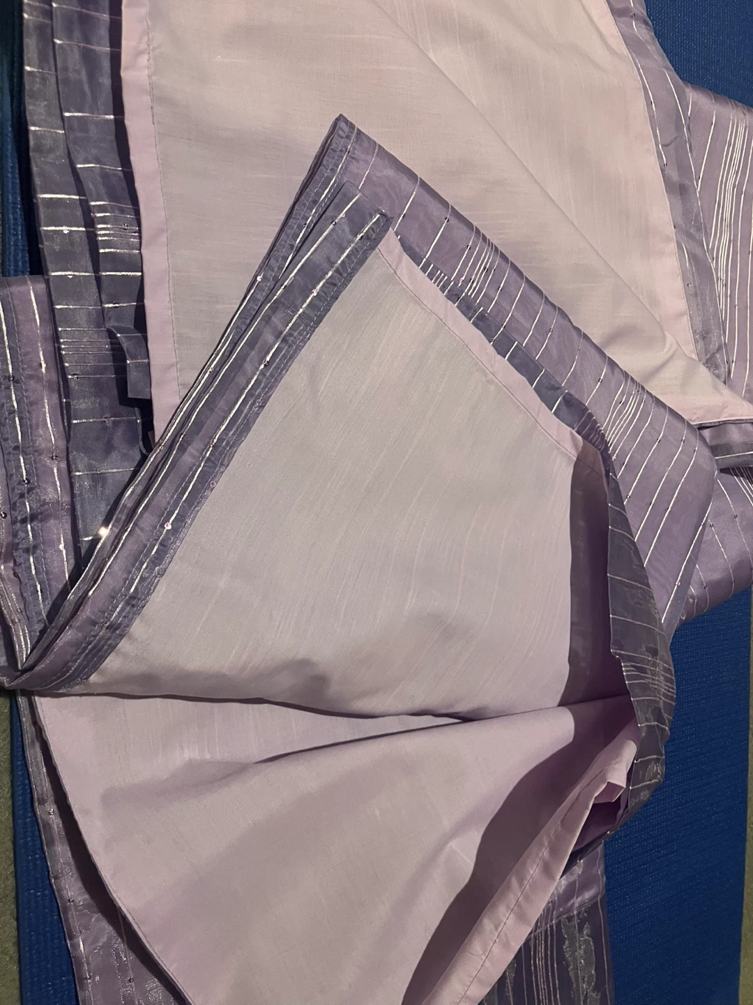 Purple Striped Sequin Curtains - photo 2