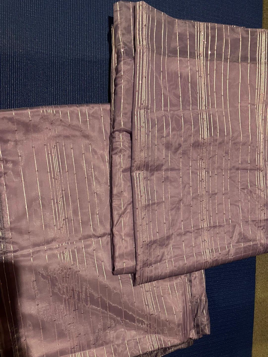 Purple Striped Sequin Curtains