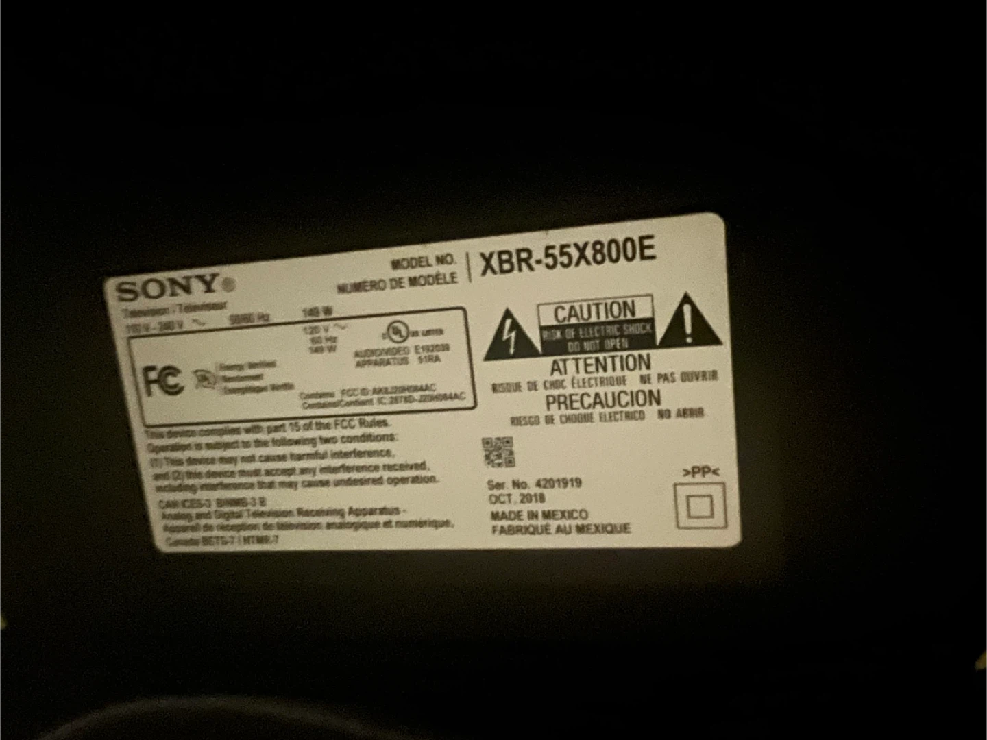 Sony Bravia TV 55” — XBR-55X800E - photo 3