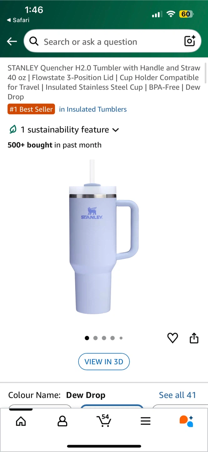 New Stanley Quencher H2.0 Tumbler - Dew Drop 40oz