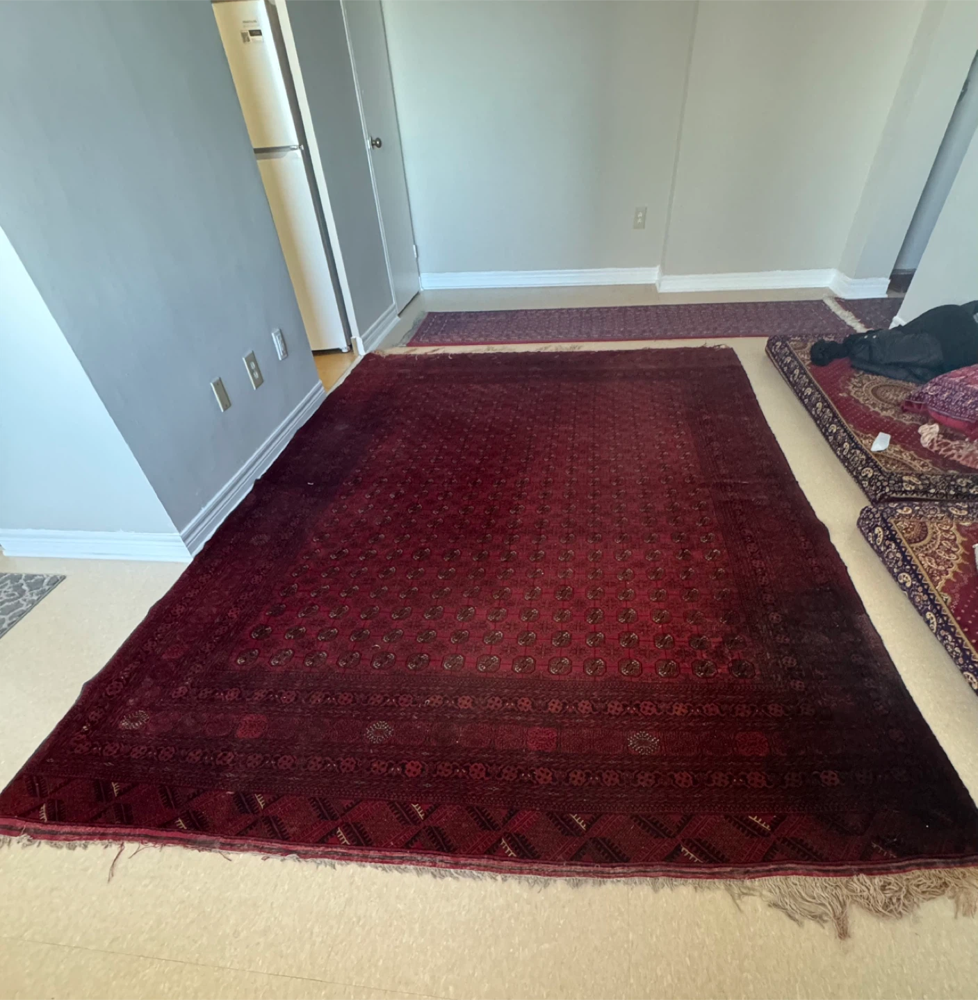 Red Oriental Rug Afghans Tug - photo 3