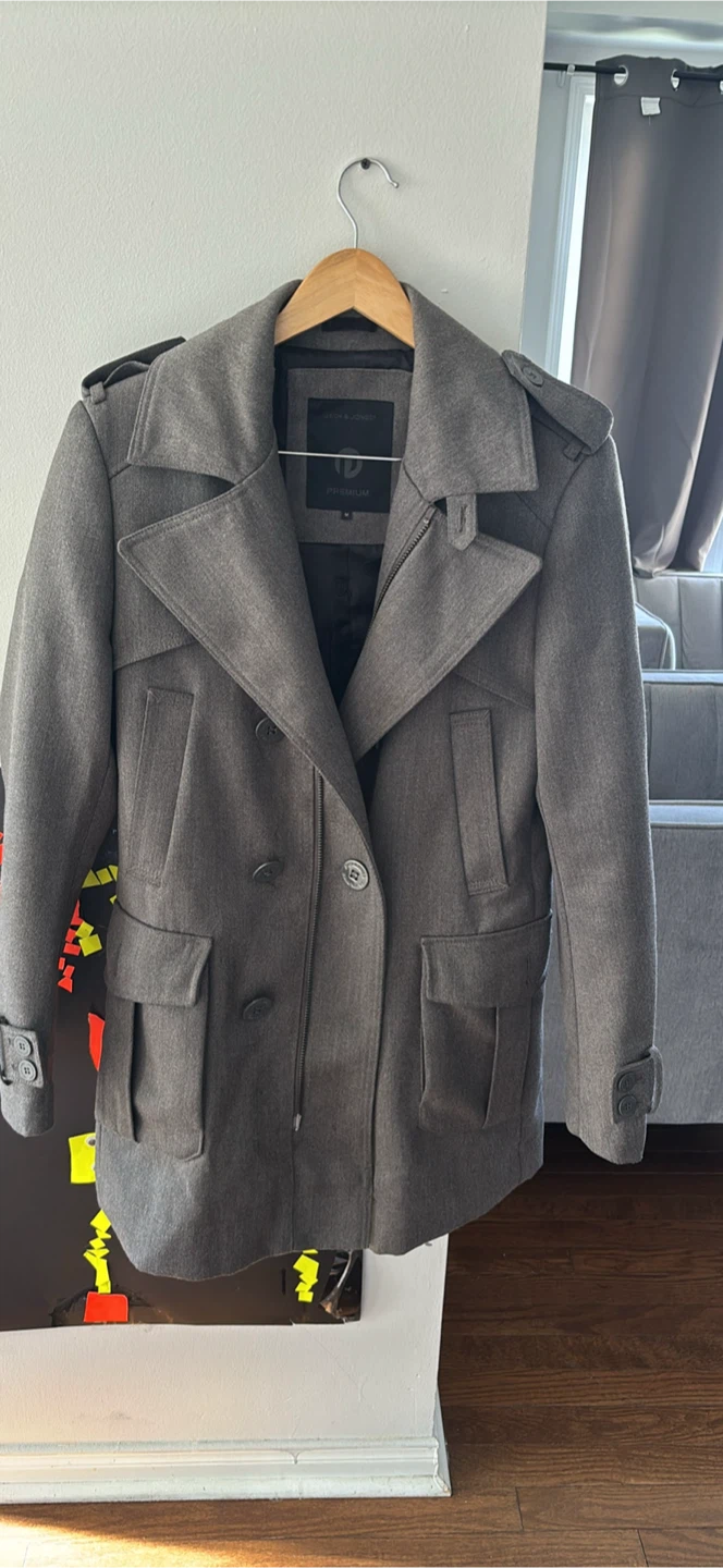 Jack & Jones Premium Grey Coat - Size M - photo 2