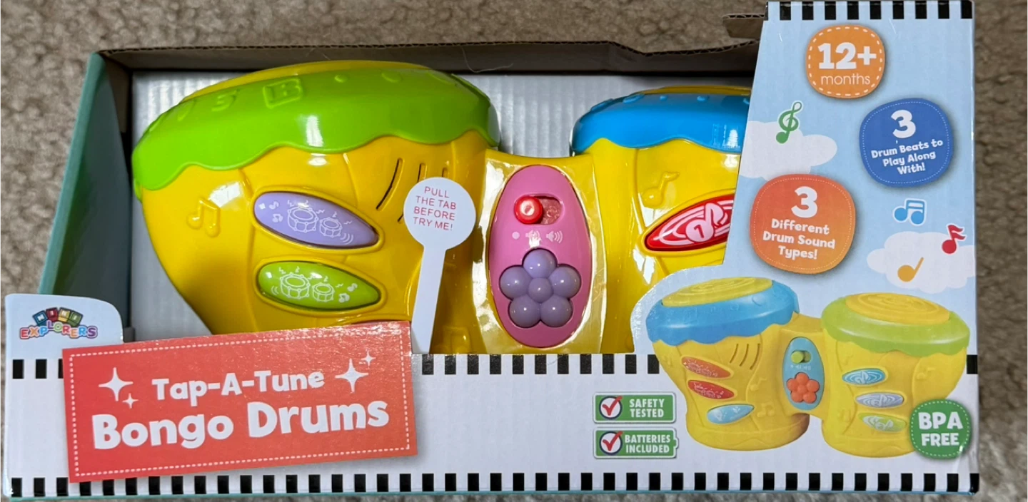 Playgro Tap-A-Tune Bongo Drums 12+ Months