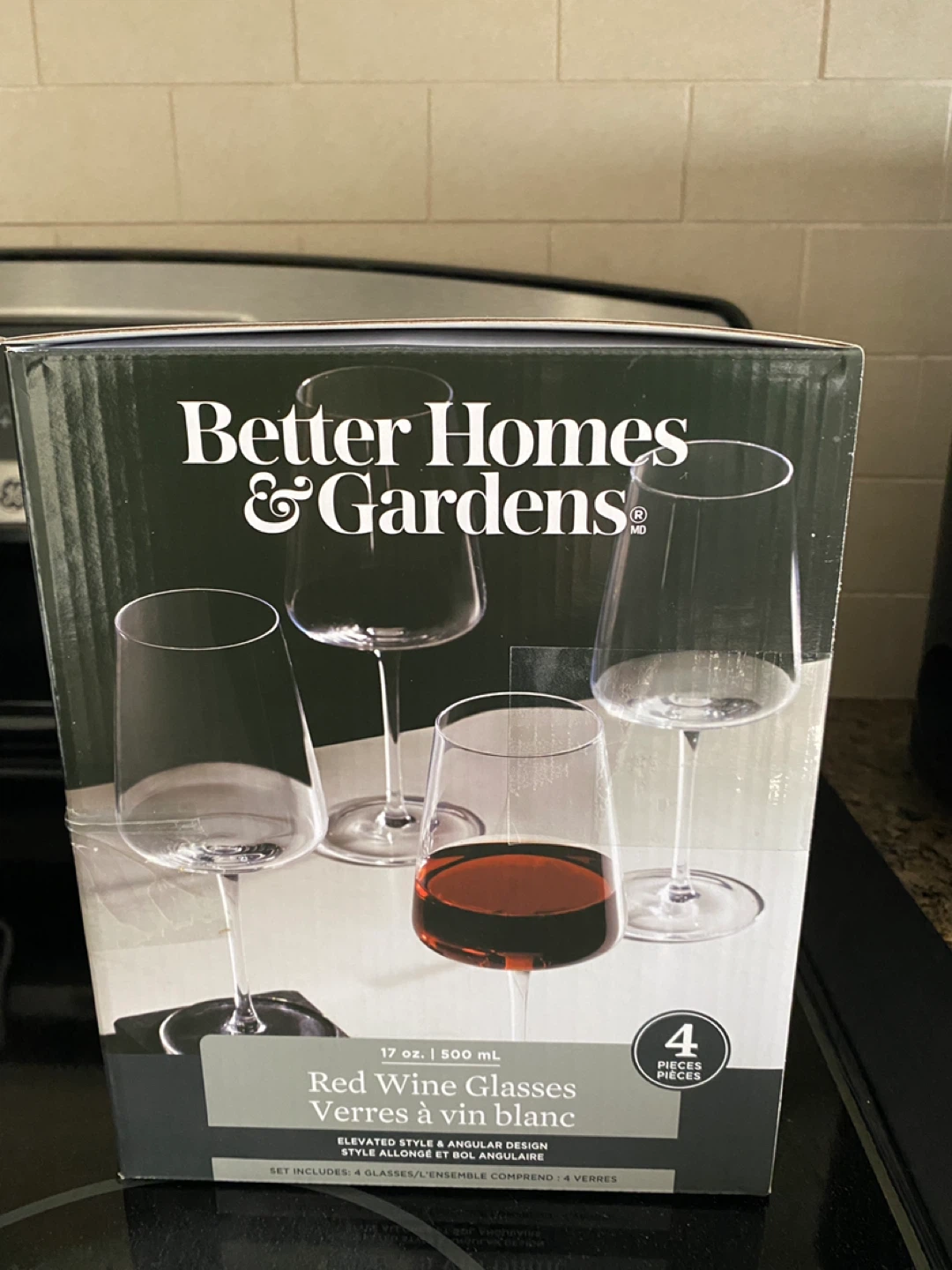 Better Homes & Gardens Red Wine Glasses, Set of 4