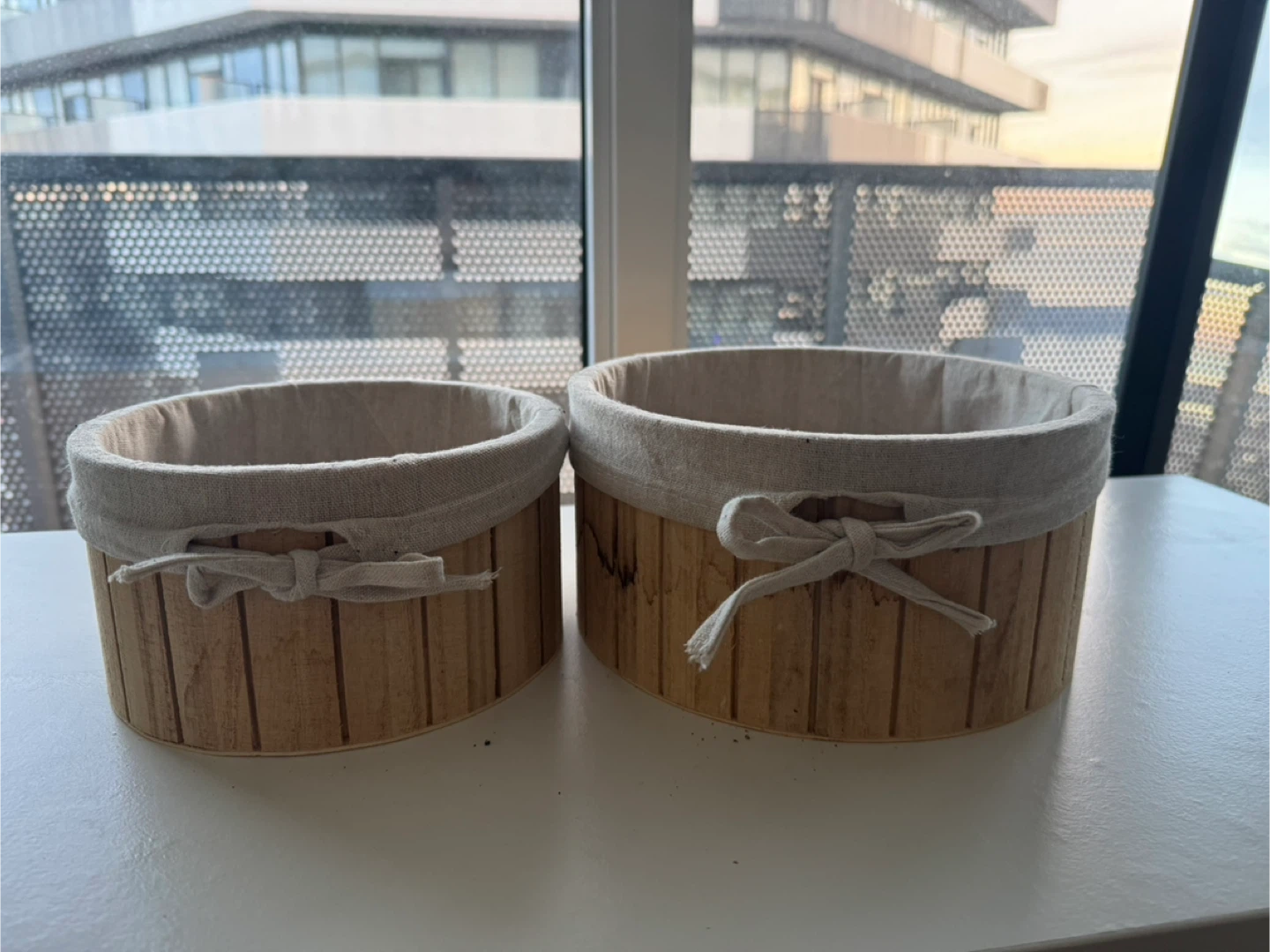 Wooden Storage Baskets - Set of 2