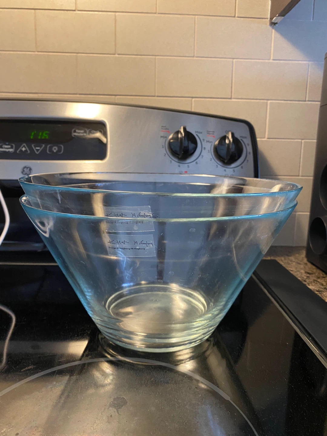 K Hagberg/M Hagberg Glass Bowls - Set of 2
